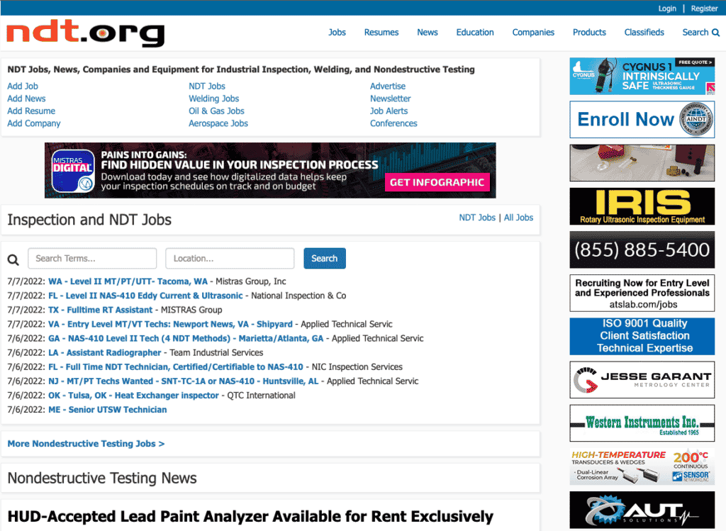 Classified ads for manufactures - NDT.org