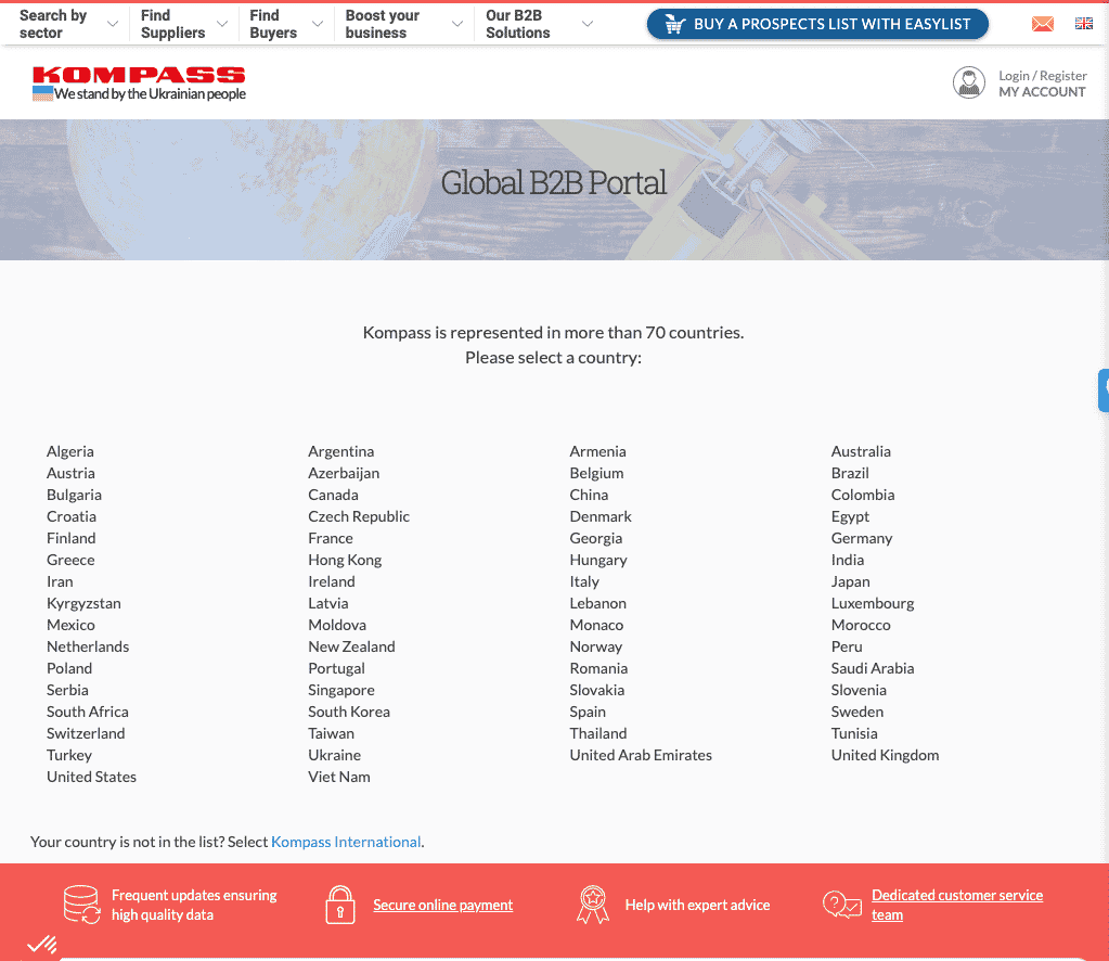 Kompass industrial manufacturing directory